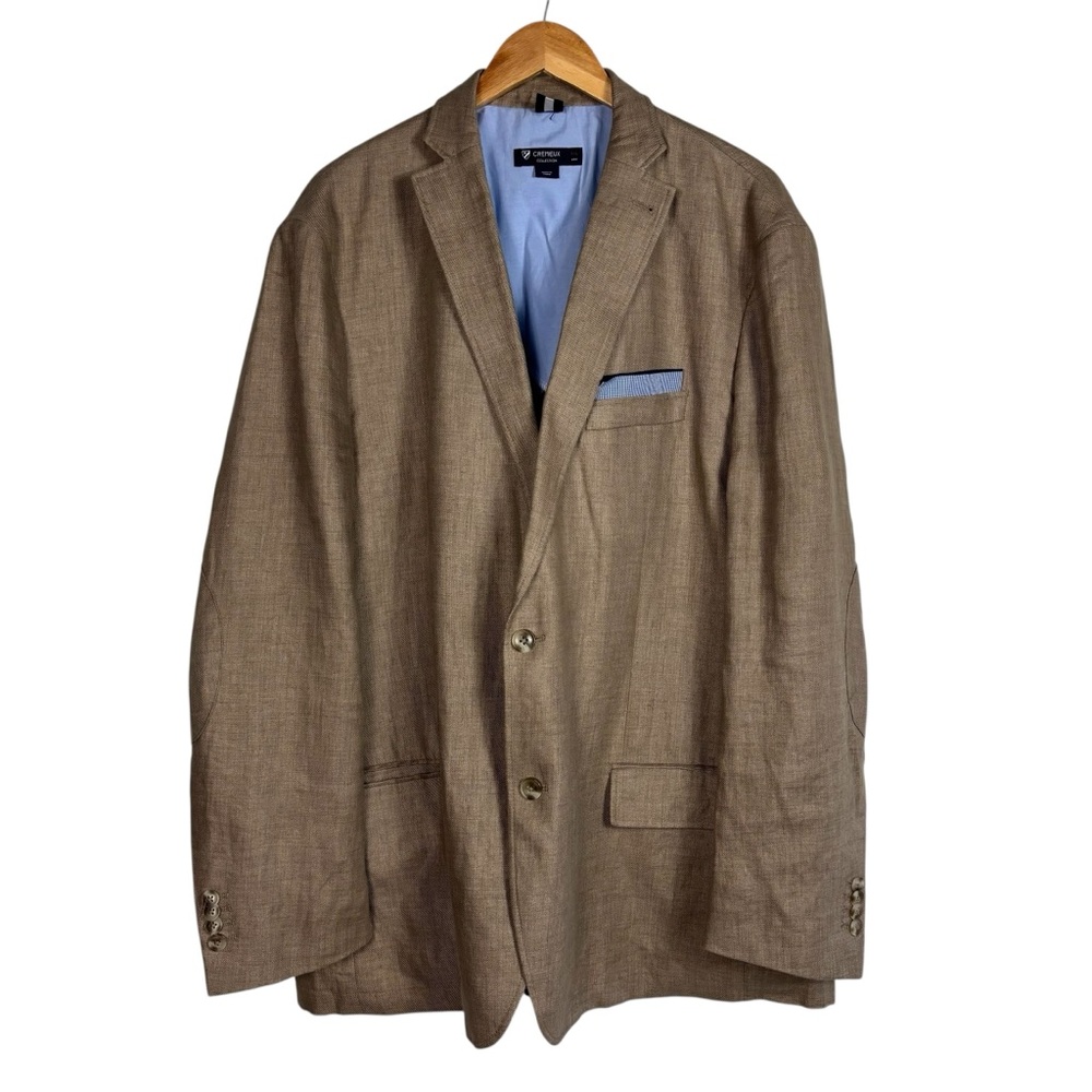 Cremieux Blazer Linen Sports Coat Jacket Men's XXL Beige 2 Button